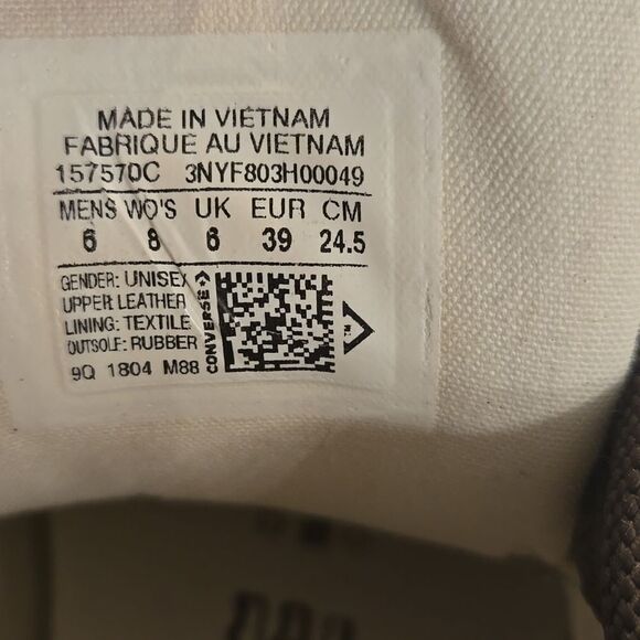 Brown Leather Chuck Taylor Mens Size 6 Low-Top Sneakers with Canvas Texture - Picture 7 of 7